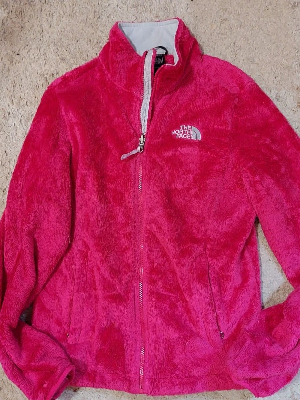 The North Face Hot Pink Plush Full-Zip Fleece Jacket